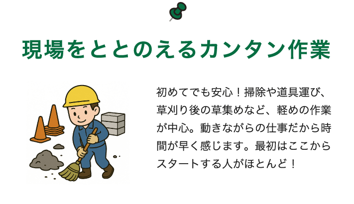 現場をととのえる
カンタン作業